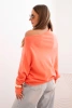 Women's asymmetrical batwing viscose sweater salmon