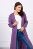 Ilgas megztinis džemperis violetinės spalvos