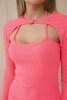 Dress fitted - ribbed pink neon