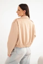 Damenjacke aus Veloursleder Viskose mit asymmetrischem Reißverschluss camel