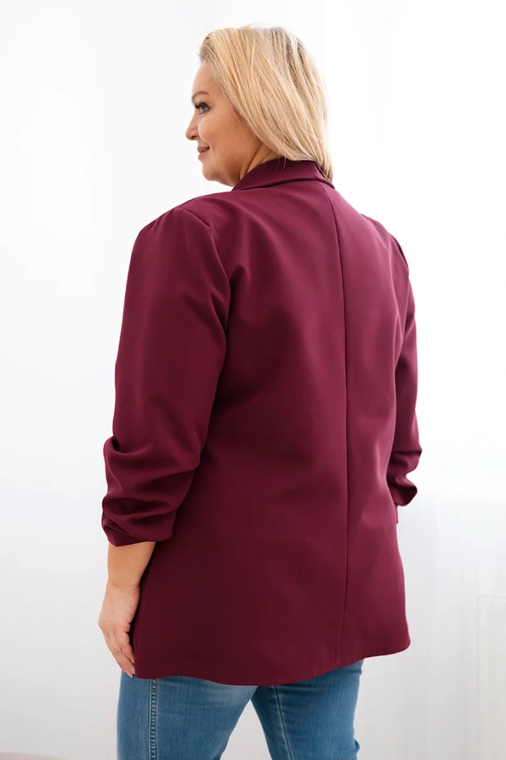 Elegant Plus Size women's blazer plum