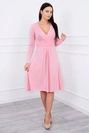 Kleid mit Ausschnitt unter der Büste puderrosa