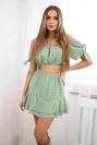 Set mit mintfarbener Stickerei