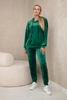 Velour set kangaroo sweatshirt + pants bright green