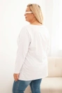 Dámska blúzka Plus Size bavlnená s okrúhlym výstrihom biela