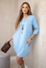 Dress with pendant buttery fabric blue