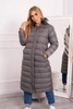 Gesteppte Winterjacke mit Kapuze grau