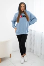 Insulated cotton sweatshirt with a hood Love blue