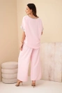 Velvet set with gold trimming candy pink