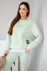 Ladies' set with a loose sweatshirt and sweatpants light mint
