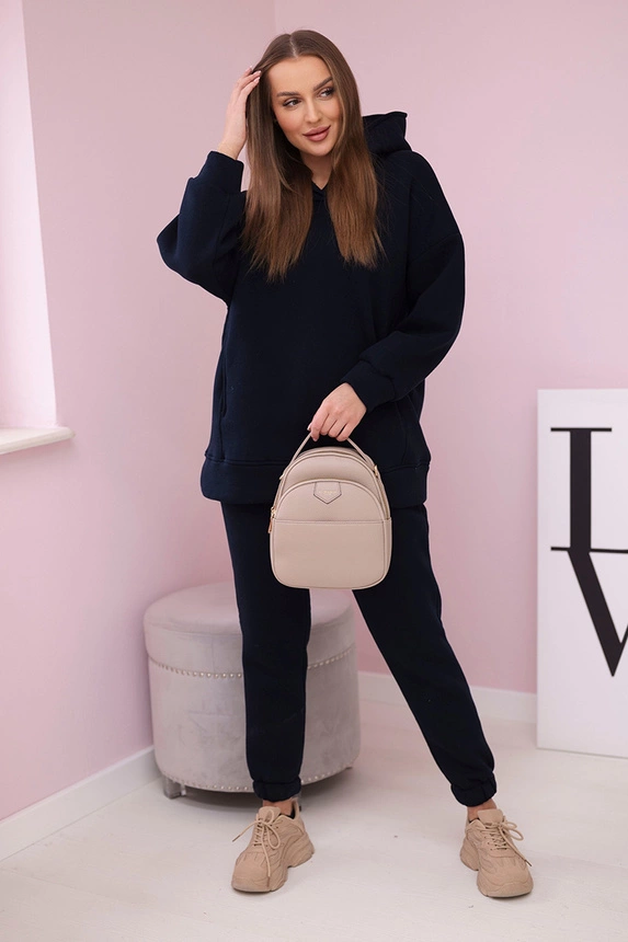 Isolierset mit Kapuzensweatshirt navy blau