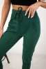 Sweatpants tied at the waist dark green