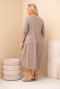 Plus Size women's cotton dress with ruffles and rolled-up sleeves fango