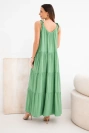 Women’s viscose dress with tie straps green
