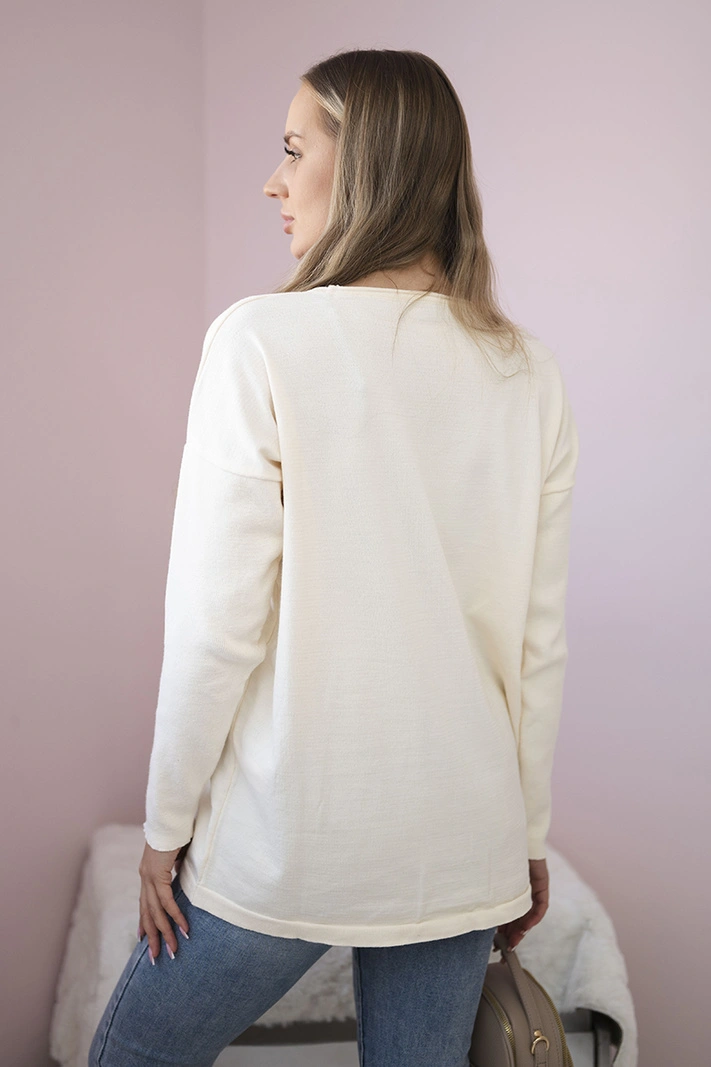 Pullover mit Vordertaschen ecru