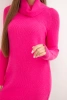 Women's dress made of viscose knit with a wide collar pink