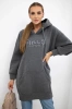 Insulated sweatshirt with embroidered inscription oversize graphite