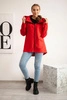 Insulated sweatshirt with longer back and pockets red