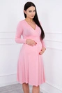 Kleid mit Ausschnitt unter der Büste puderrosa