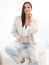 Women's sweater with alpaca without fastening and long sleeve beige