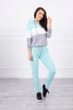 Bunt gestreiftes Set mint+weiss