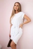 Tied dress with an envelope-like bottom white