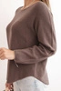 Women's sweater made of viscose with long sleeves and a round neckline mocha