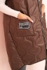 Plus Size women's quilted vest with a hood zipped brown