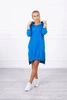Kapuzenkleid mit längerem Rücken kornblumenblau