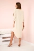 V-neck dress dark beige