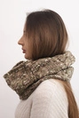 Women's soft wool winter chimney KN25 khaki+fango