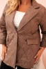 Plus Size women's quilted jacket with collar and button fango