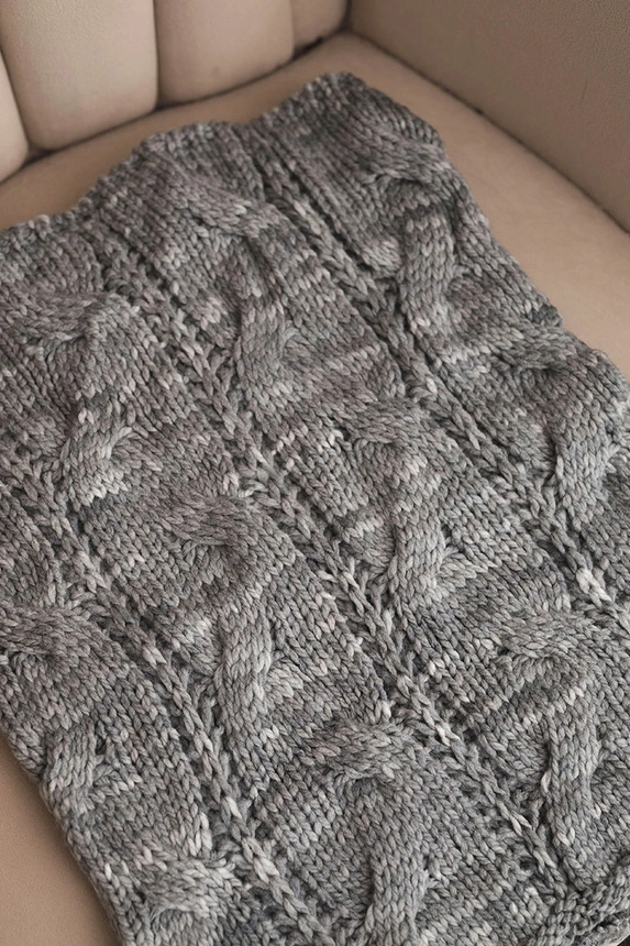 Women's soft wool winter scarf KN25 dark gray