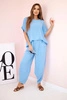 Set aus Viskose Bluse + Hose blau