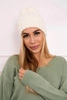 Cap with fleece Iwona K221 ecru