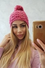 Cap with fleece Fiona K275 fuchsia + light powder pink