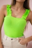 Blouse with frills on the straps green neon