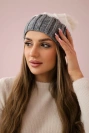 Čapica с fleece Milano K203 ecru+sivá