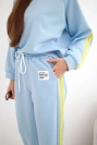 Women's tracksuit set Masełko with stripes and a loose sweatshirt blue