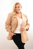 Elegant Plus Size women's blazer camel