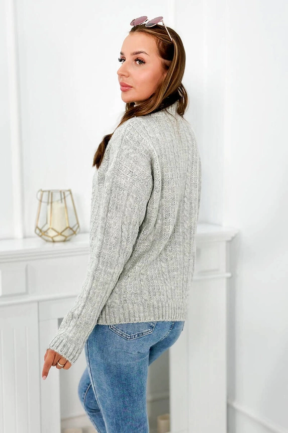 Pullover mit Rollkragen grau
