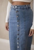 Dlouhá sukně s knoflíky světlý denim
