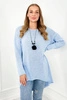 Sweater with necklace blue