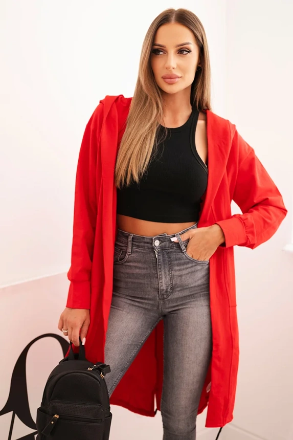 Cape with a hood oversize red