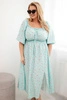 Damenkleid Plus Size mit Trocken-Ausschnitt und elastischer Taille mintgrün