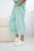Cotton set blouse + trousers light mint
