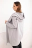 Women's cotton hoodie with an elongated front gray