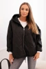 Women's quilted jacket with a hood black