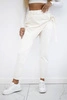 Viscose trousers tied with an asymmetrical front light beige