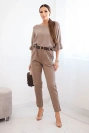 Women's viscose pants with a belt and tapered leg fango